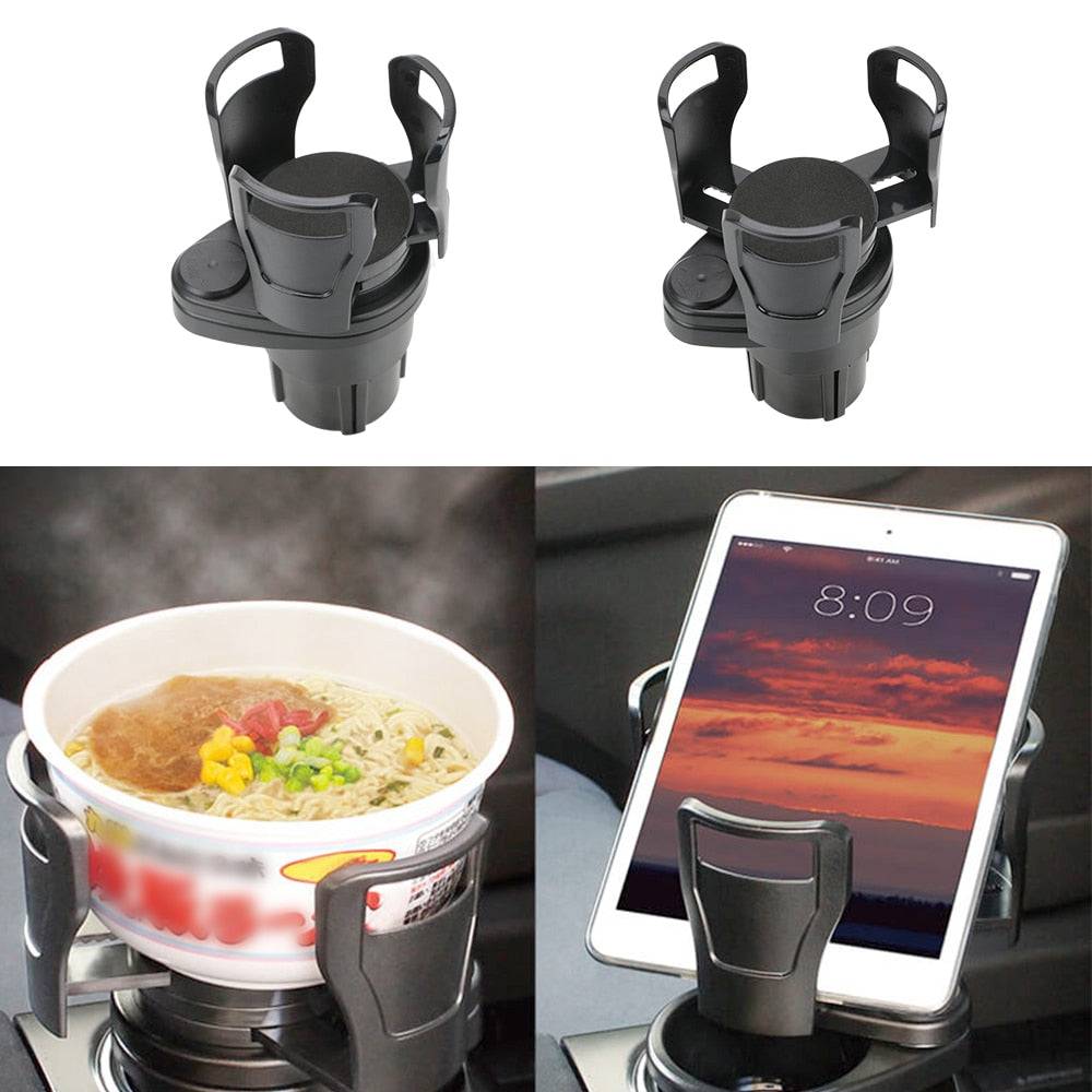 2 in 1 Car Cup Holder Adjustable 360° Rotating Car Cup Holder