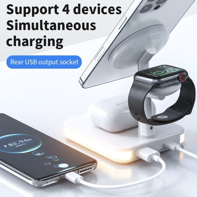 Magnetic Wireless Charger Stand Dock For iPhone 14 13 12 Pro Max+ Apple Watch 8 + Airpods