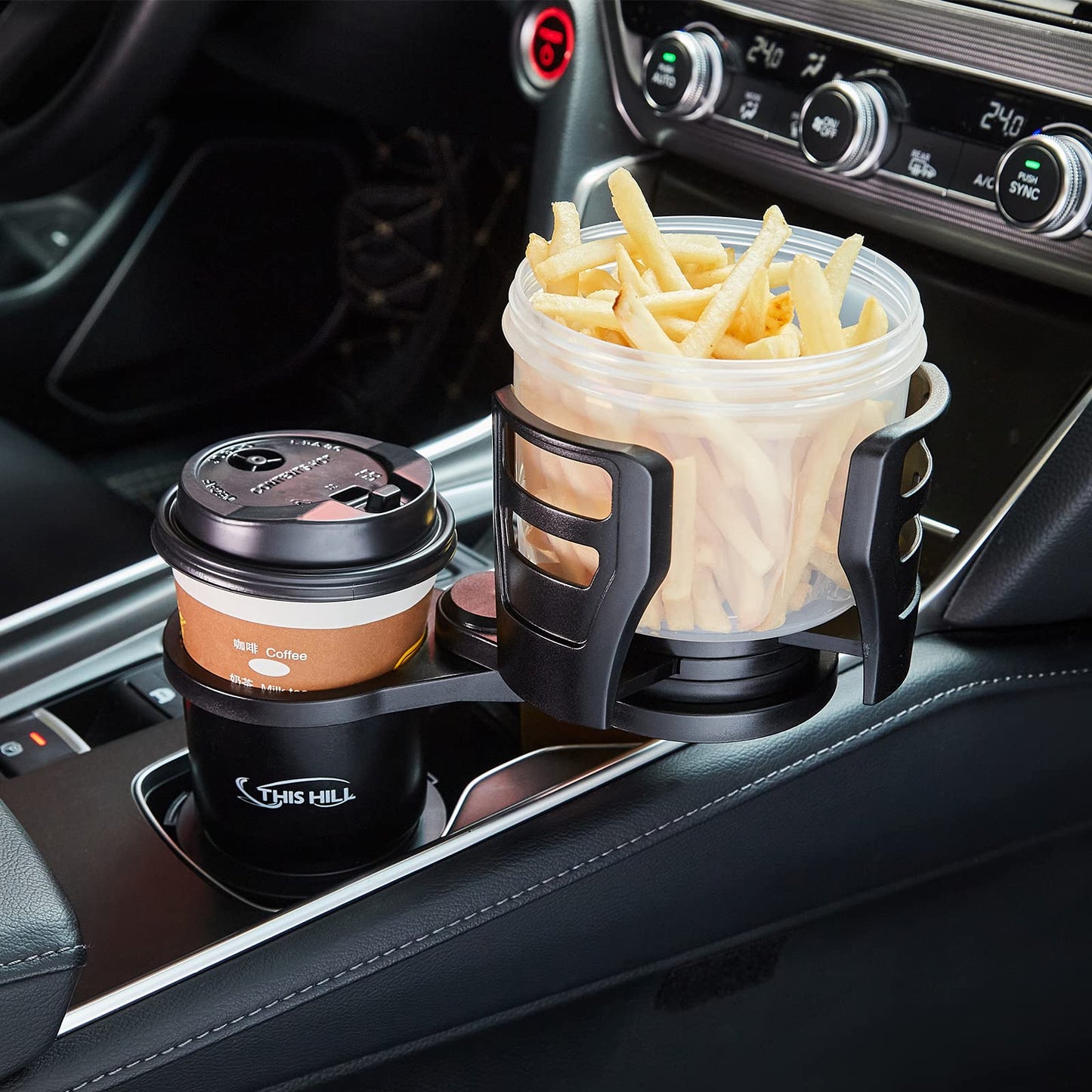 2 in 1 Car Cup Holder Adjustable 360° Rotating Car Cup Holder