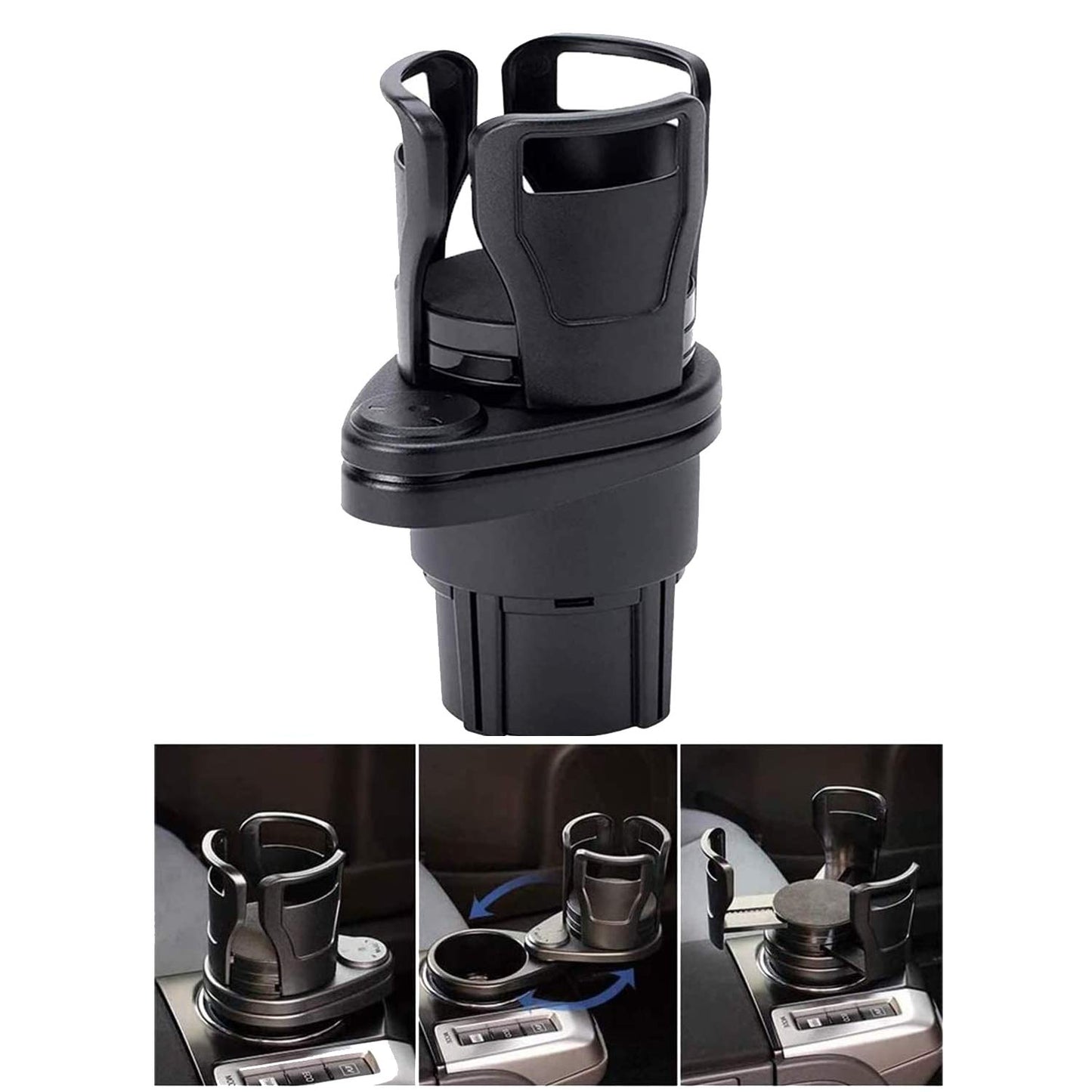 2 in 1 Car Cup Holder Adjustable 360° Rotating Car Cup Holder