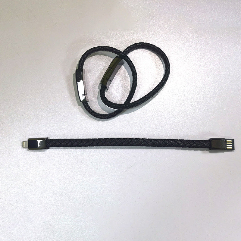 Leather Braided Usb Data Cable Bracelet